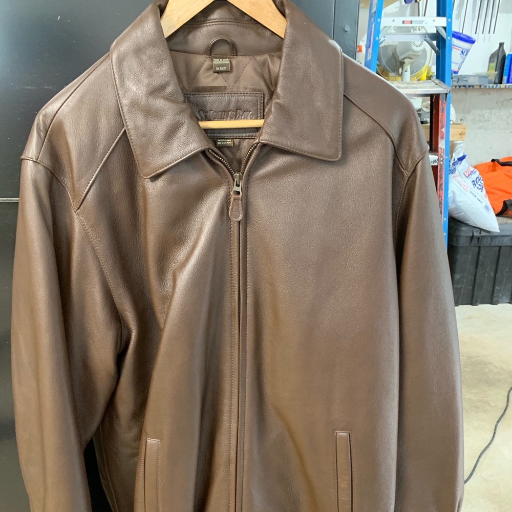 Light brown new leather jacket